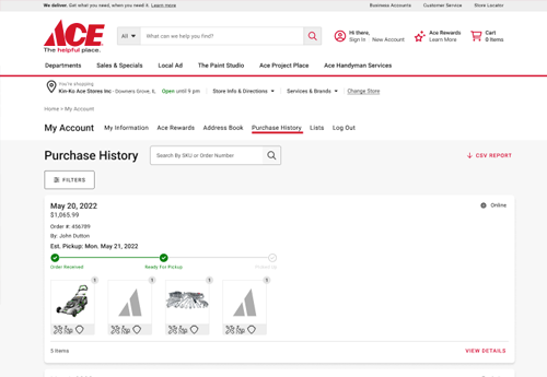 Purchase History Thumbnail